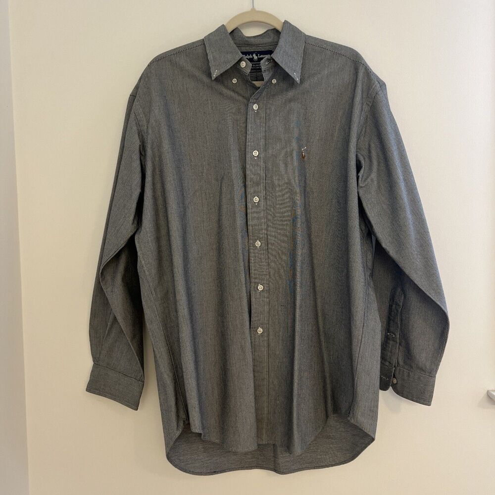 Ralph Lauren Blake Buttondown Cotton Woven Size Large Preppy Business Casual